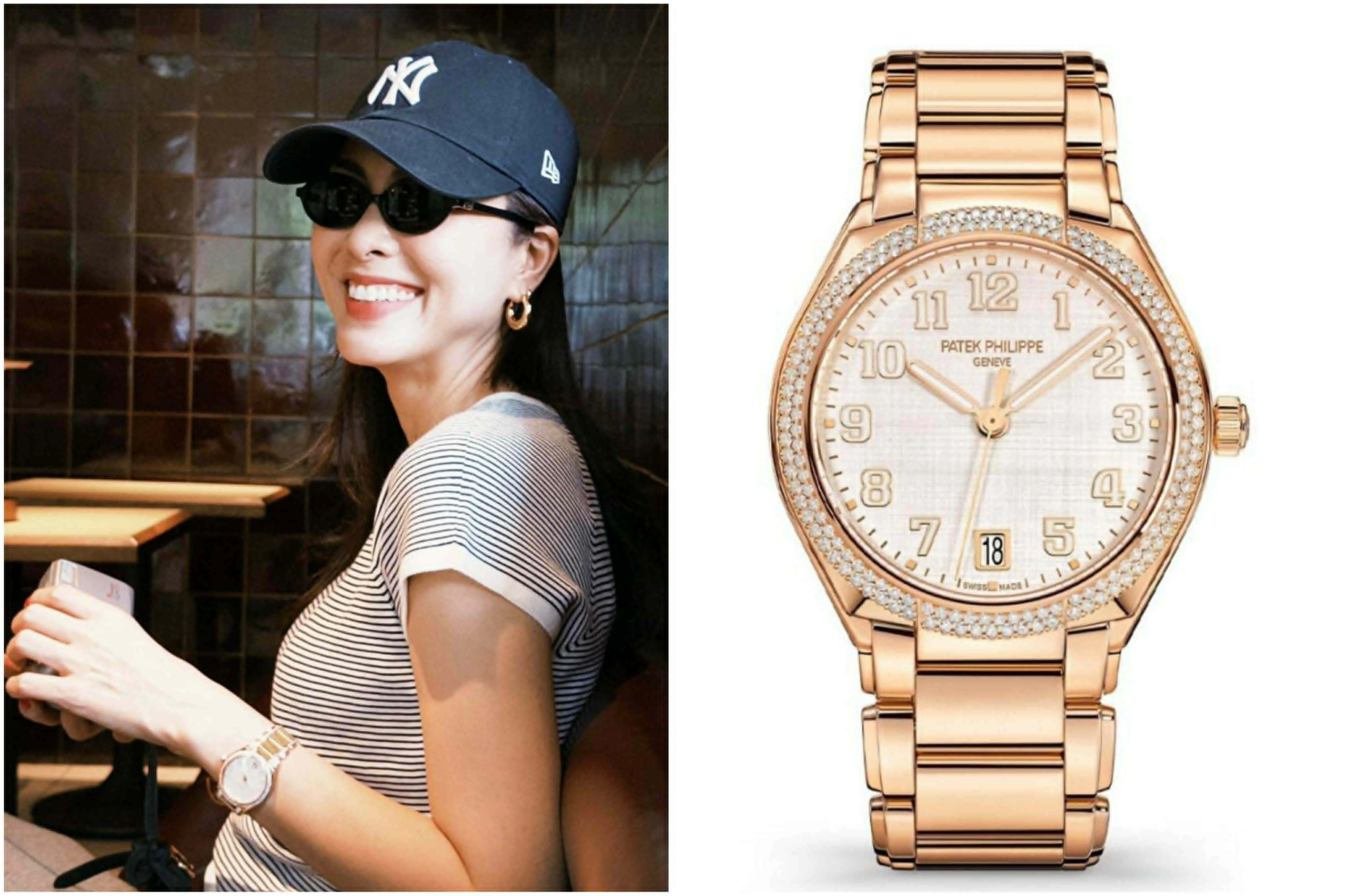 Mẫu Twenty-4 Automatic 7300/1200R-010 với vẻ đẹp vượt thời gian trên cổ tay Tăng Thanh Hà (Ảnh: Patek Philippe).