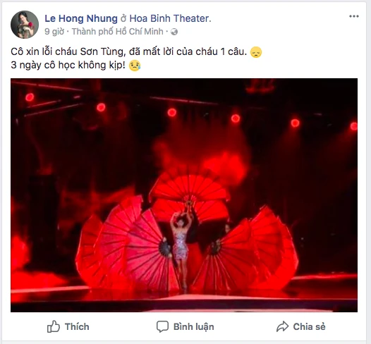 Diva Hồng Nhung và kỷ niệm với Sơn Tùng M-TP năm 2018