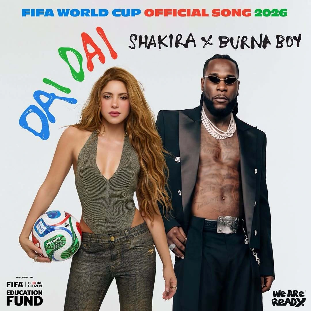 "Dai Dai" của Burna Boy và Shakira được chọn là ca khúc chính thức của World Cup 2026 (Ảnh: FIFA).