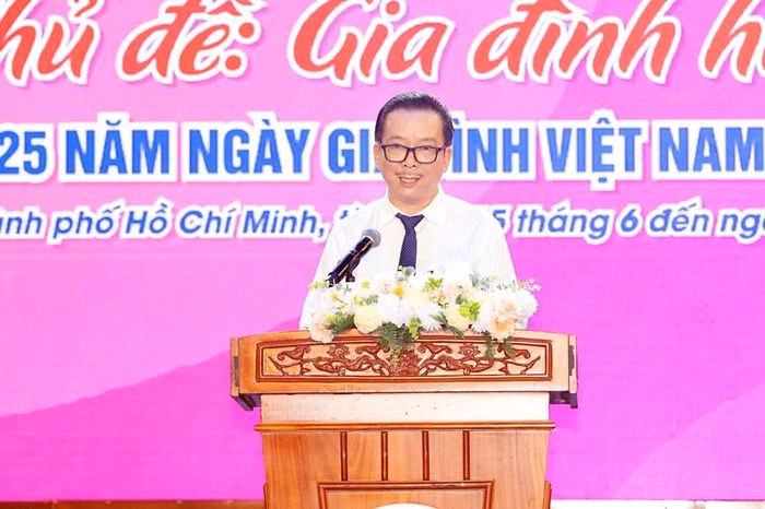Ông Võ Trọng Nam, Phó Giám đốc Sở Văn hóa và Thể thao TP.HCM phát biểu tại Hội thi